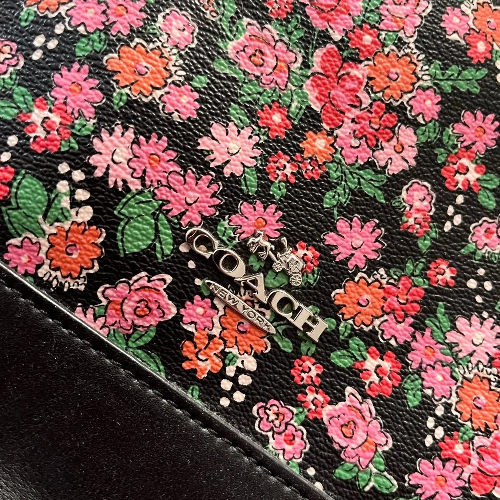 Leather coach purse floral spring - Picture 6 of 9